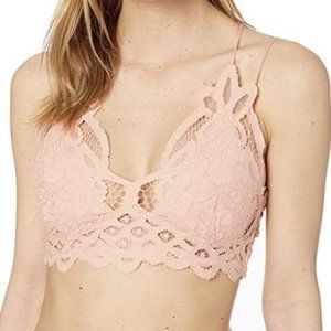Taupe Pink Crochet Lace Bralette